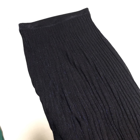 Sandro metallic navy blue pleated skirt - Picture 3 of 3